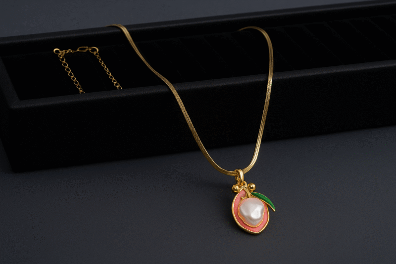 Pearl Peach Drop Necklace