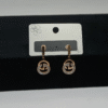 Crystal Link Drop Earrings Stainless Steel