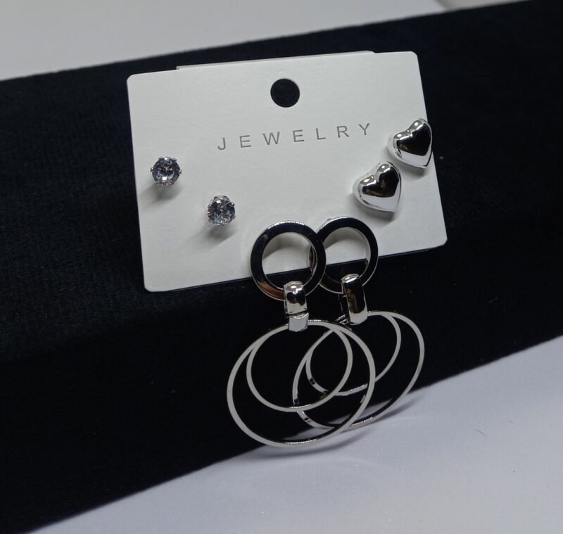 Triple Charm Elegance Earring Set - Full Combo