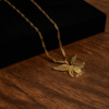 Bold Eagle Pendant with Gold-Tone Twisted Link Chain
