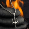 Silver Trishul Pendant Necklace for Men – Premium Stainless Steel Chain with Trident Symbol of Power and Protection