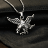 Silver Eagle Pendant Necklace for Men – Bold Stainless Steel Chain with Soaring Eagle Symbol of Freedom and Power