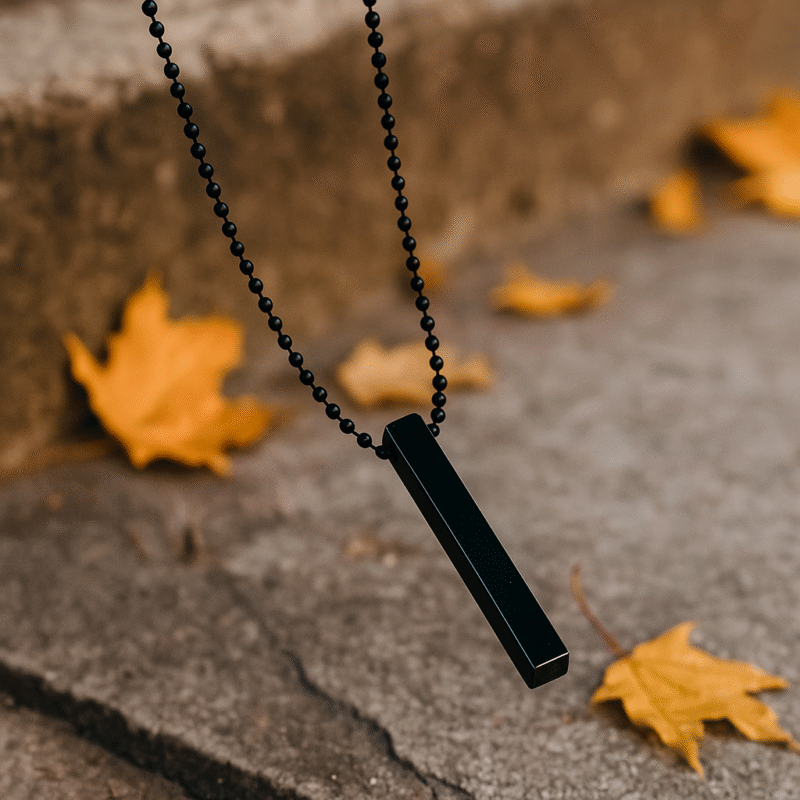 Obsidian Bar Tag Pendant - Image 2