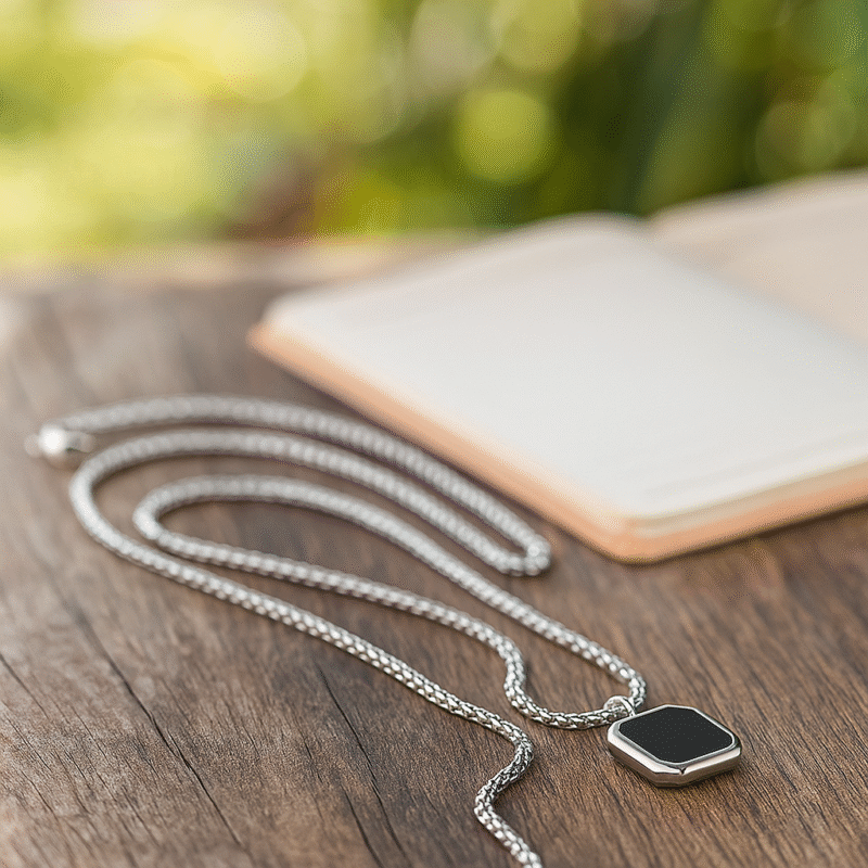 Hexa Noir Pendant Necklace - Image 2
